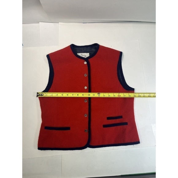 Vintage Lanz Originals Women’s Vest Size 13 Red Wool Blend - Picture 8 of 16